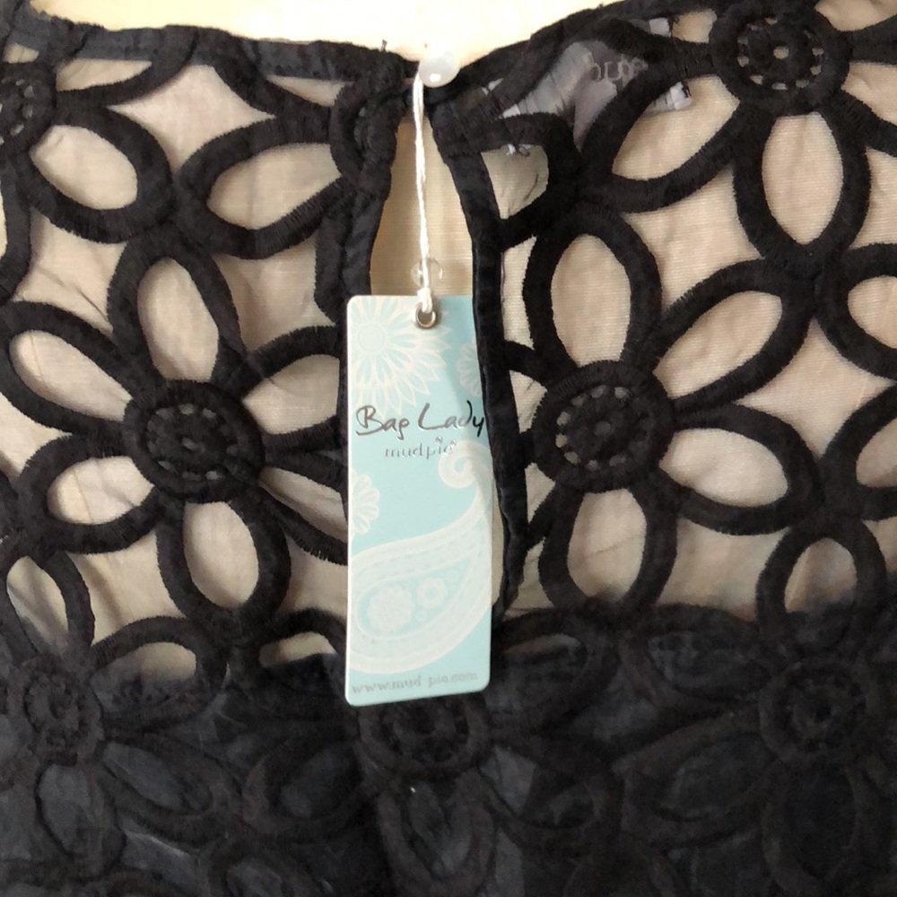 NWT MUD PIE BAP LADY DRESS WOMENS PETAL BLACK - Picture 5 of 6